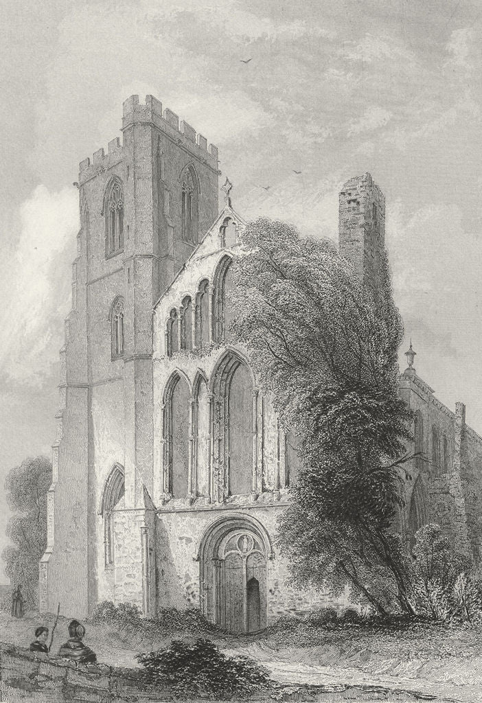 WALES. Llandaff Cathedral 1836 old antique vintage print picture